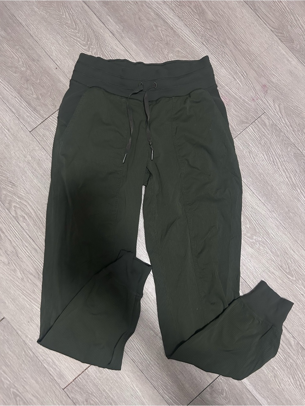 lululemon athletica Dark Green Ribbed Track Joggers